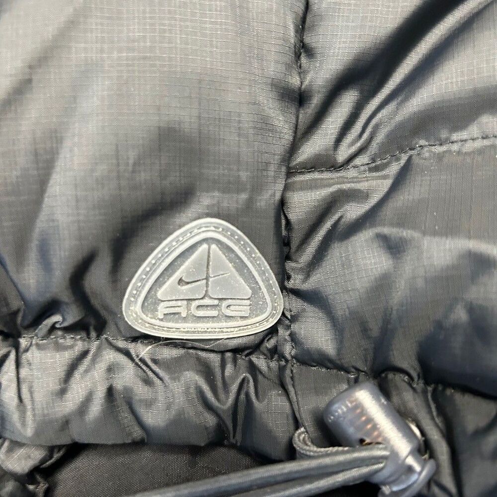 Nike ACG Down Puffer Vest Mens Large Black Vintage Puffer Gilet Full Zip - Picture 6 of 9